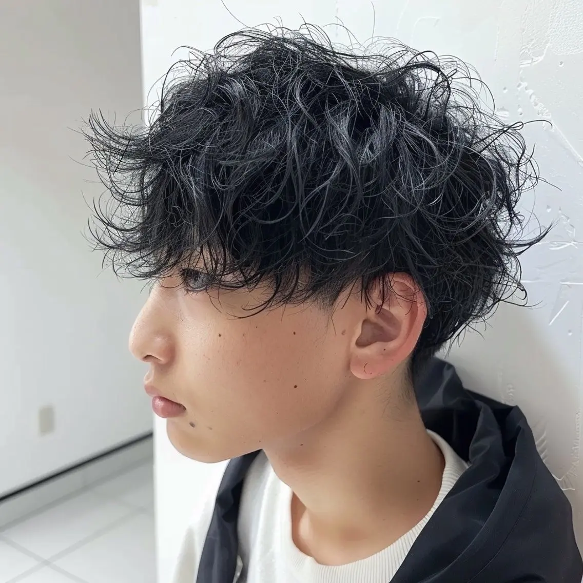 ミディアム カラー パーマ ヘアアレンジ メンズ カット パーマ EnBlesS西宮 マンツーマン神道有基のヘアスタイル
