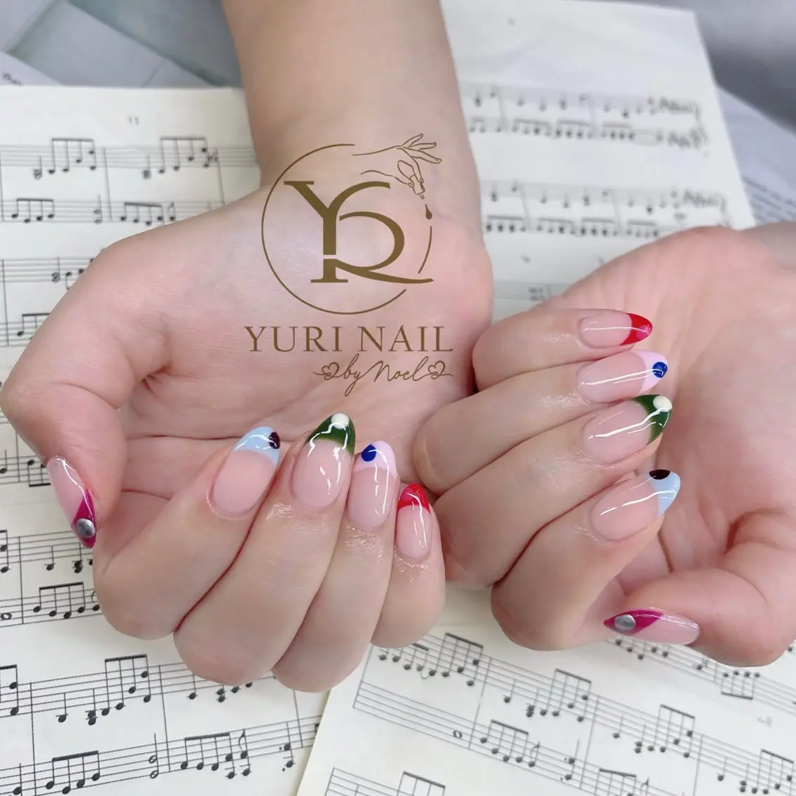 ネイル チークネイル フットネイル フレンチネイル グラデーション キラキラネイル YURI Nail Funabashiのネイルデザイン