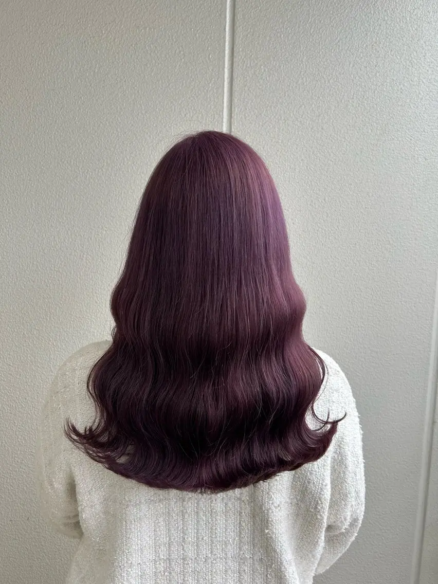 ロング カラー ヘアアレンジ ラベンダーカラー ピンクカラー ピンクラベンダー 《暖色/韓国hair 》🇰🇷桑原ユキネのヘアスタイル