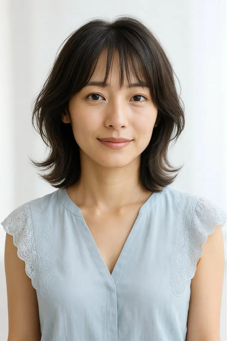 ミディアム カット ヘアカラー トリートメント アレンジ/新宿 透明感カラー/ヤノのヘアスタイル