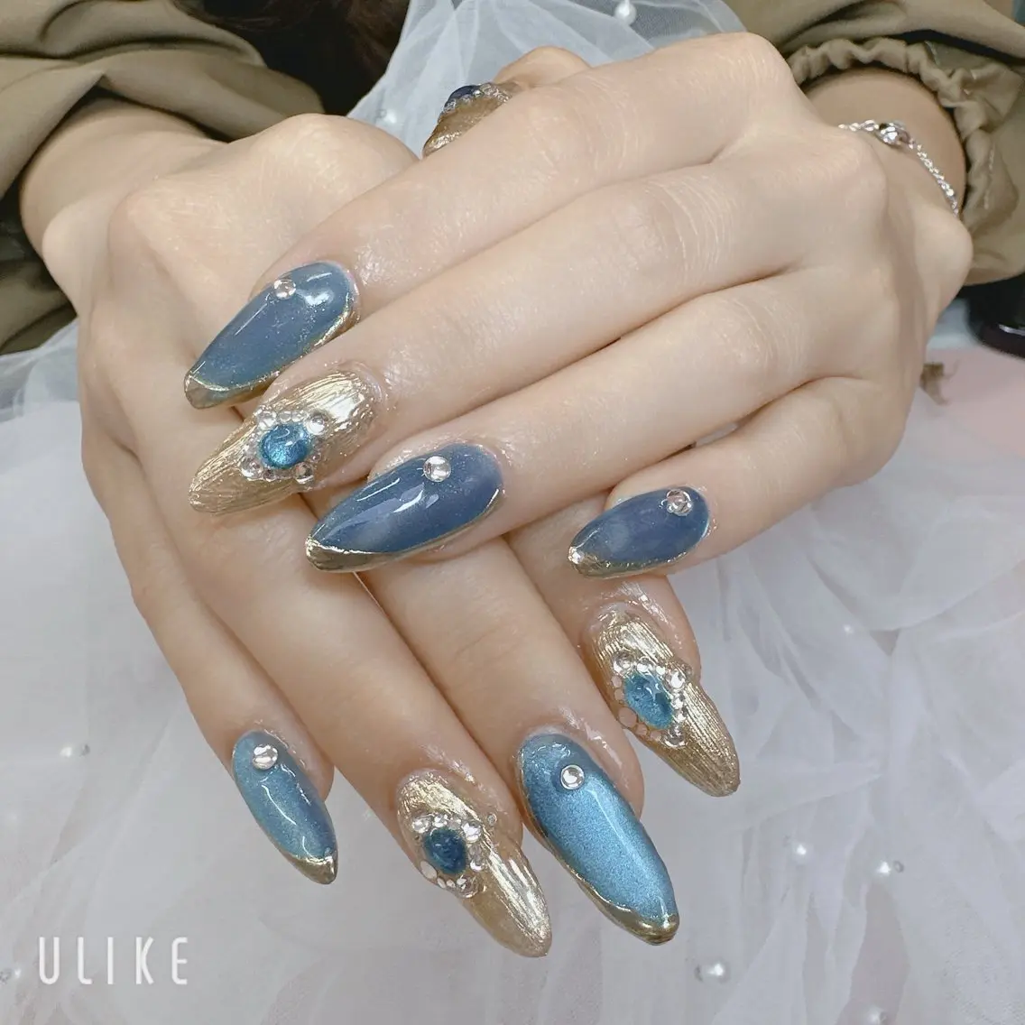 ネイル 長さ出し マグネットネイル ミラーネイル ネイルチップ UMIE  NAIL かんえのネイルデザイン