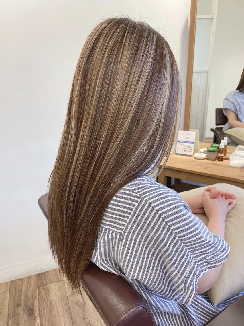 ロング カラー ヘアカラー トリートメント ハイライト⭐️上野 高広のヘアスタイル
