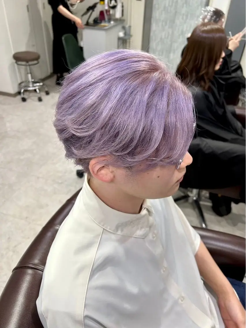 ショート カラー パープルカラー ヘアカラー ハイトーン/🫧 トレンドカラー/あやのヘアスタイル