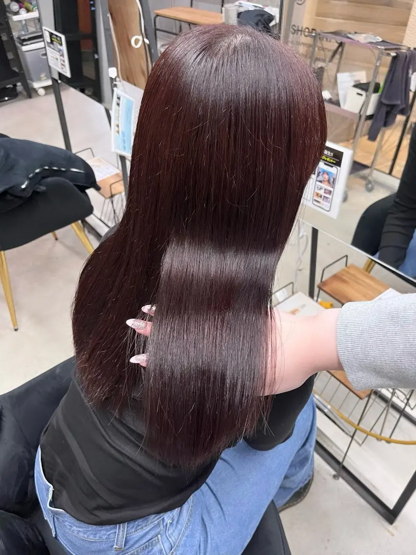 ロング カット 縮毛矯正 盛れる透けカラー🎀 似合わせ/uiのヘアスタイル
