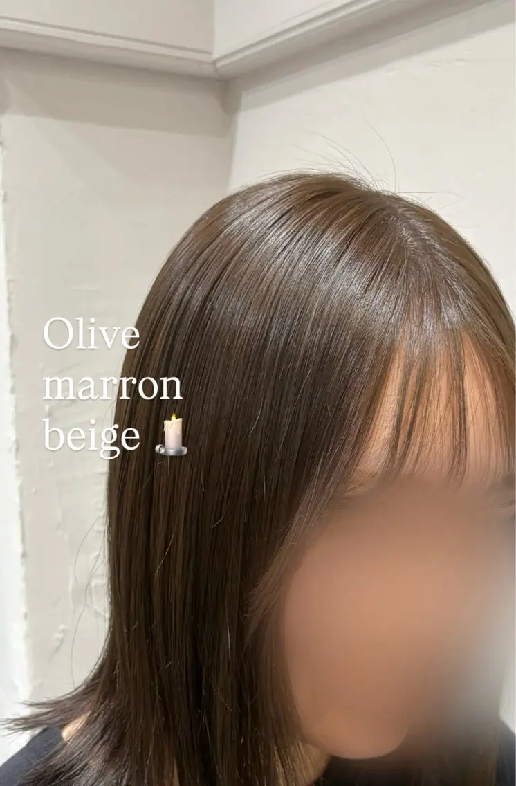 ミディアム カラー ベージュカラー オリーブカラー ヘアカラー 谷口 綾架のヘアスタイル