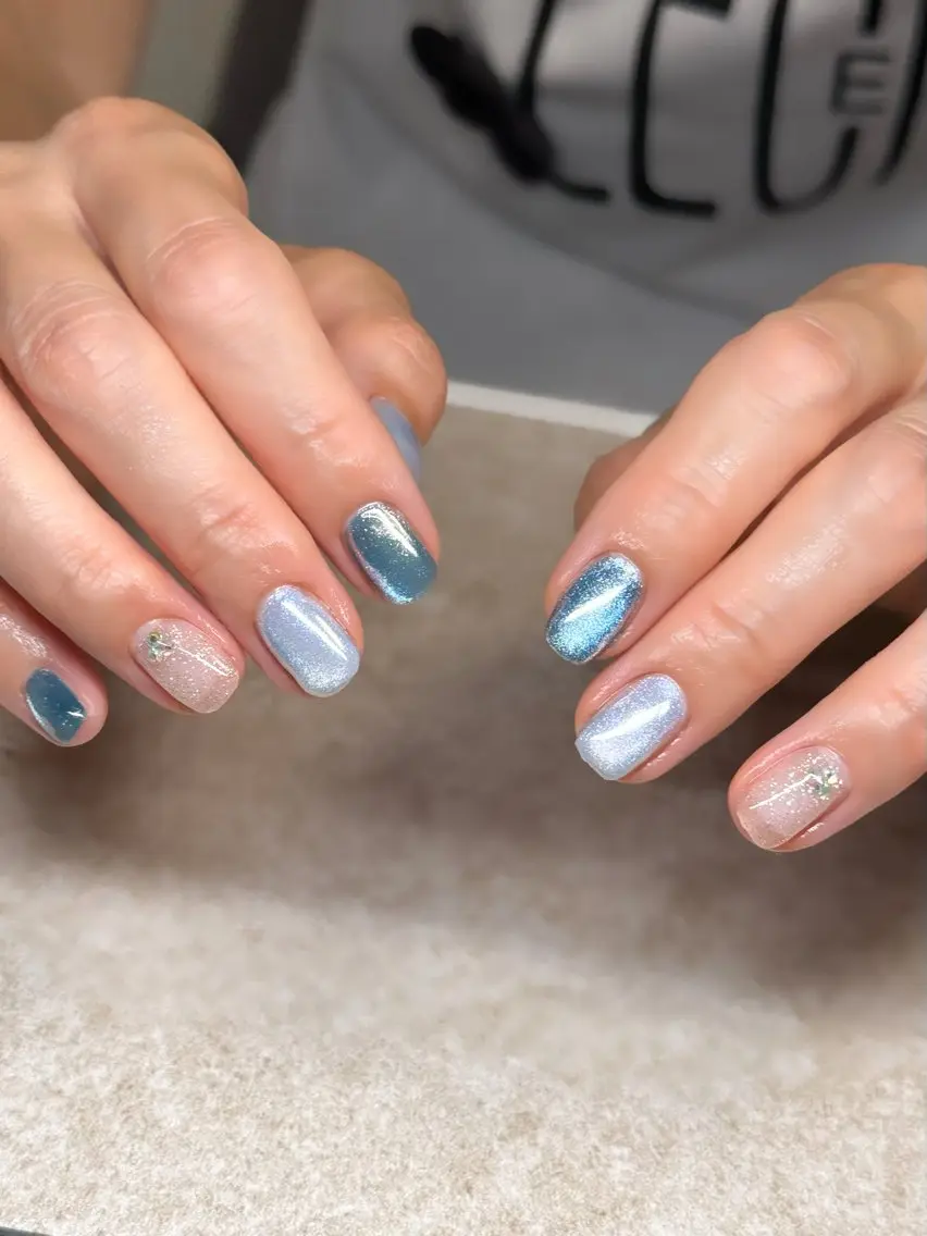 ネイル ブルー Bell Nailのネイルデザイン