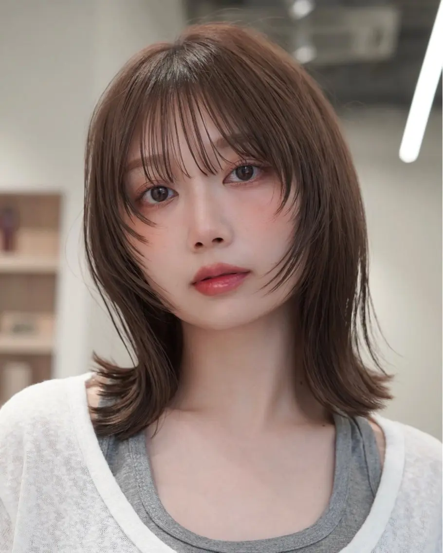ミディアム カラー パーマ ヘアカラー 縮毛矯正 / 透明感カラー首藤大翔のヘアスタイル