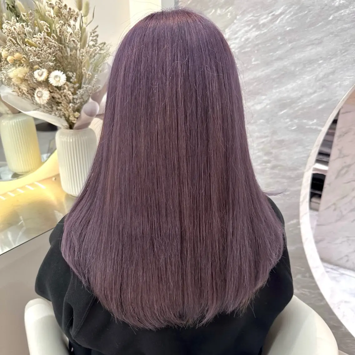 ロング カラー ラベンダーカラー ヘアカラー トリートメント Rio🎀ブリーチ なし透明感♡顔周り♡のヘアスタイル