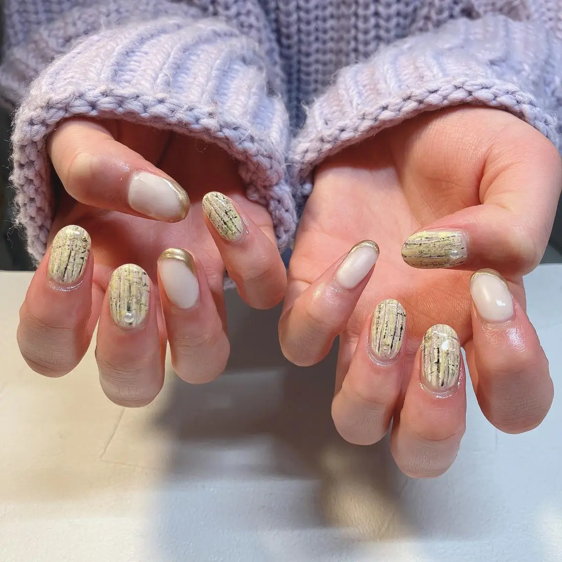 ネイル ニュアンスネイル ツイードネイル ハンドネイル nails 🎀meのネイルデザイン