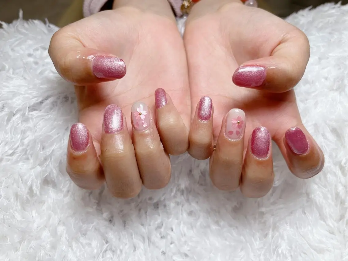 ネイル ki🍒🍒 ki ツルツルネイルのネイルデザイン