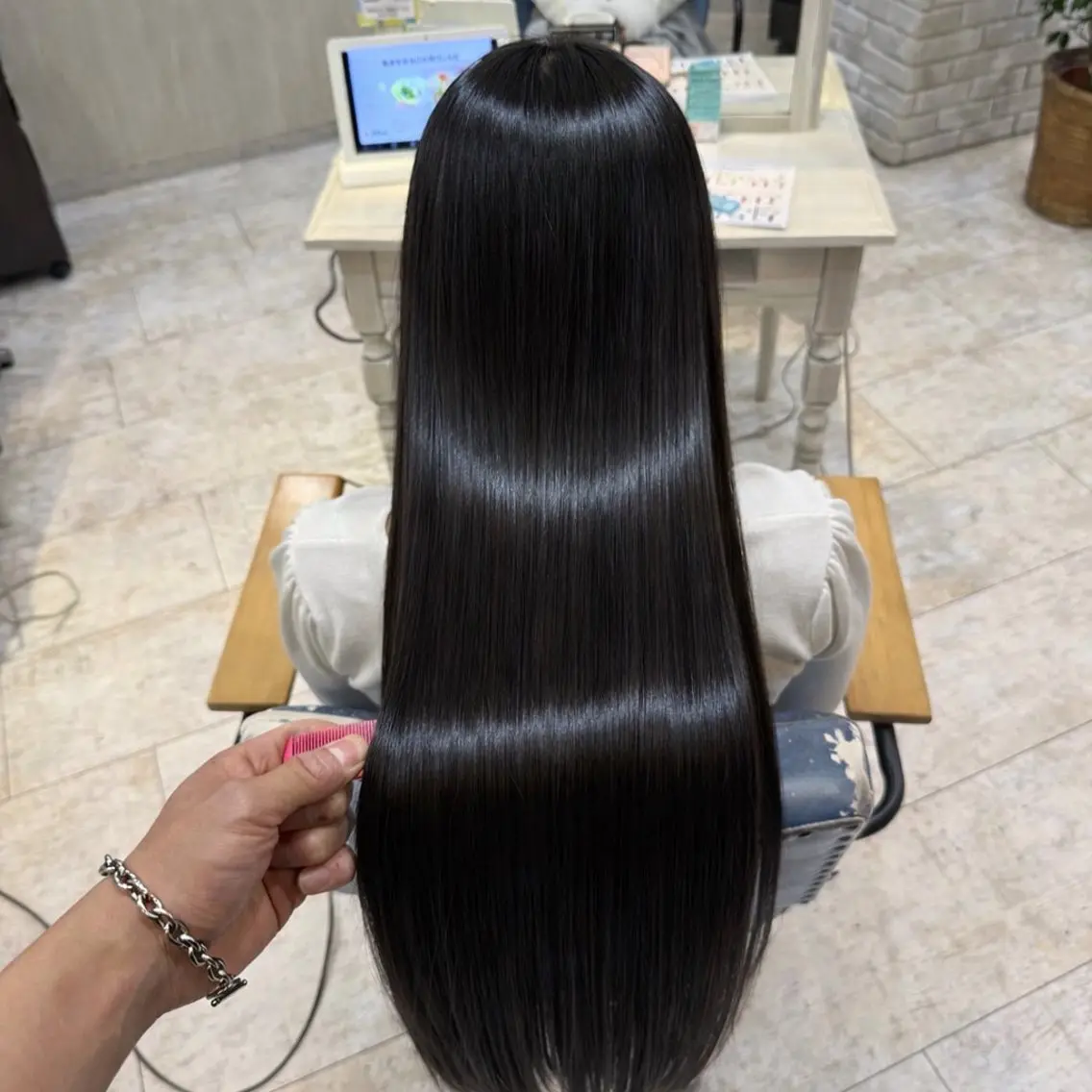 ロング 縮毛矯正 トリートメント 店長✨レイヤー✖️ 髪質改善✖️韓国ヘアのヘアスタイル