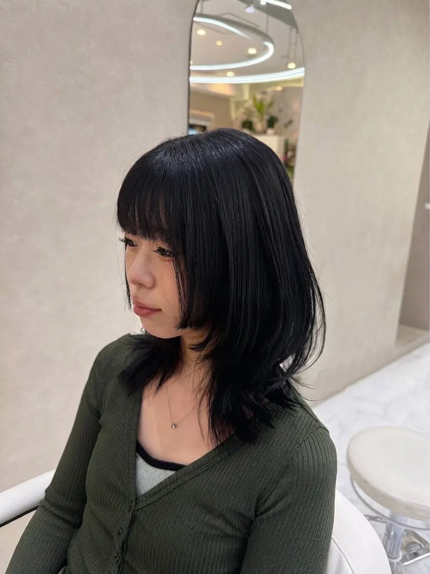 ミディアム レイヤーカット ウルフカット ウルフレイヤー 古賀 颯磨のヘアスタイル