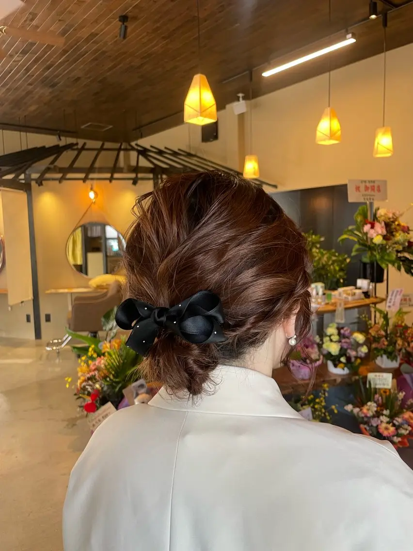 ミディアム ヘアアレンジ 青木 紗耶のヘアスタイル
