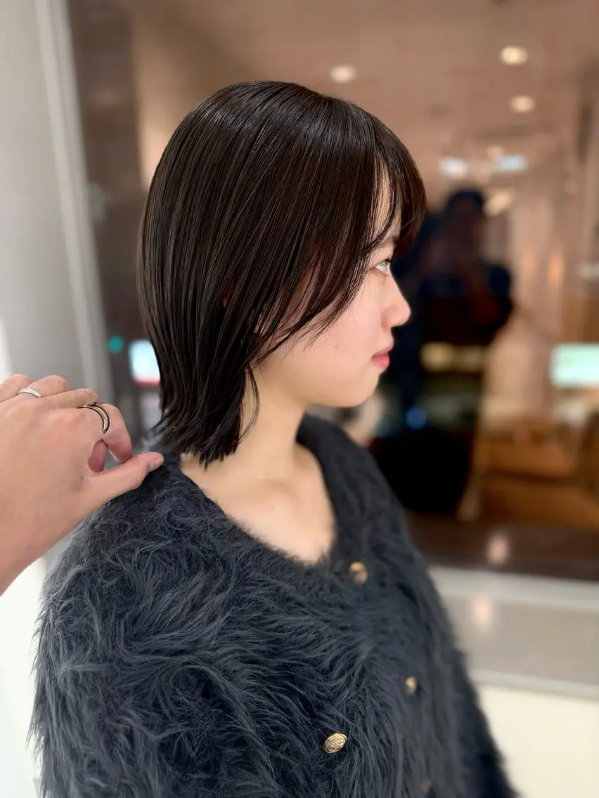 ミディアム くせ毛 小顔カット カット ヘアカラー トリートメント 竜太/縮毛矯正 /似合わせカットのヘアスタイル