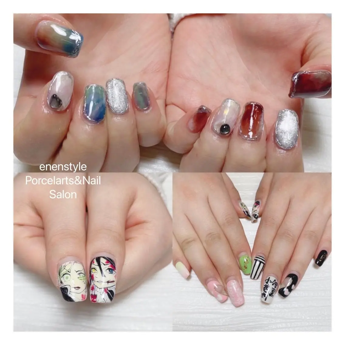 ミディアム ネイル ハンドネイル 🐾enen style 🐾のネイルデザイン