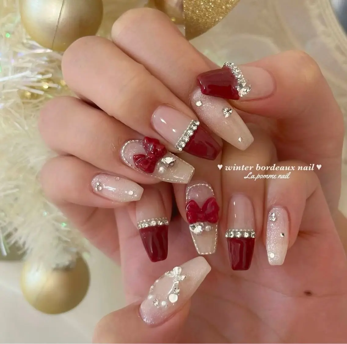 ネイル グラデーション ラメ(グリッター) マグネットネイル ミラーネイル ニュアンスネイル ハンドネイル Lumi de nailsのネイルデザイン