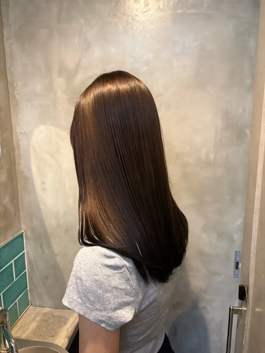 セミロング カラー 縮毛矯正 トリートメント ヘアカラー 🌀嵐士 /夏似合わせカラーのヘアスタイル