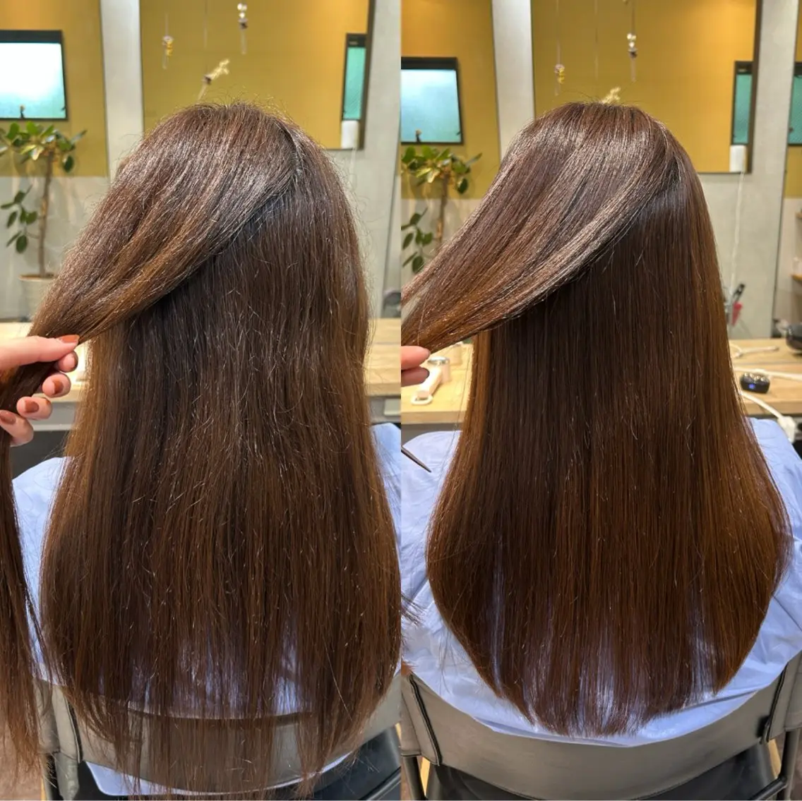 ロング パーマ 髪質改善 ストレートパーマ カット 縮毛矯正 トリートメント hubhair レイヤー/透明感のヘアスタイル