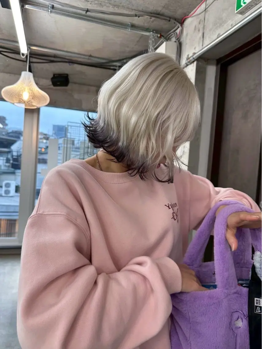 【🖤エンドブラック/エンドカラー🐾】ブリーチ+カラー+トリートメント✨毛先に''黒を''雰囲気変えたい方におすすめ❕の写真