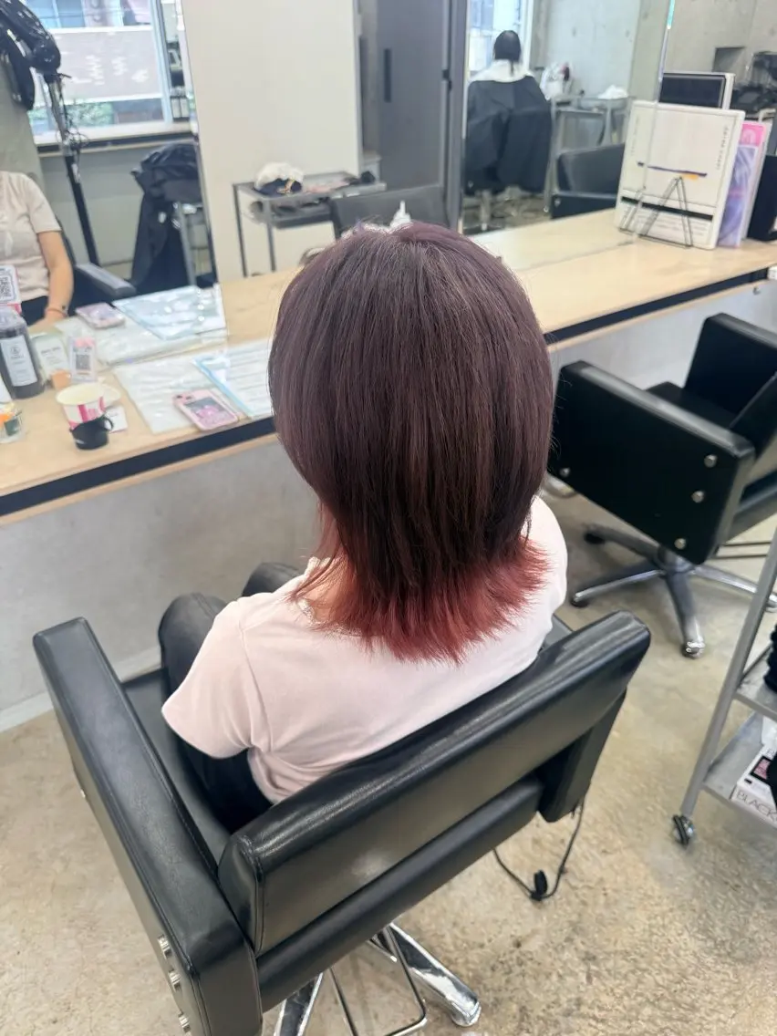 ミディアム カラー ブリーチ グレージュ ラベンダーカラー ラベンダーグレージュ ラベンダーグレー ヘアカラー ʚNANAɞブリーチ カラー/透明感/赤羽のヘアスタイル