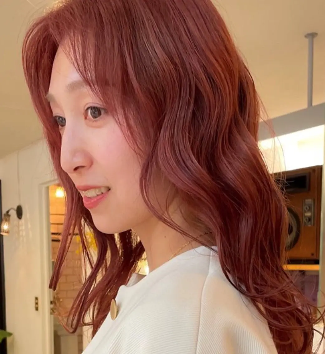 セミロング カラー ベージュカラー ピンクカラー ピンクベージュ 暖色カラー🧡 ボブ🧚‍♀️マナのヘアスタイル