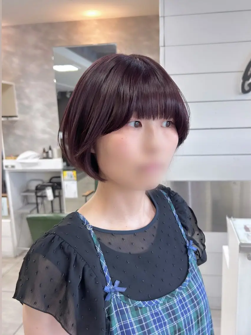 ショート パープルカラー カット ヘアカラー 🫧艶髪カラー🫧 森本くるみのヘアスタイル