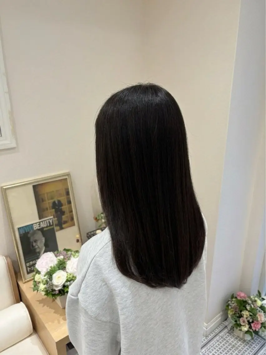 セミロング パーマ 縮毛矯正 酸性ストレート ストレートパーマ カット 縮毛矯正 石山 海斗のヘアスタイル