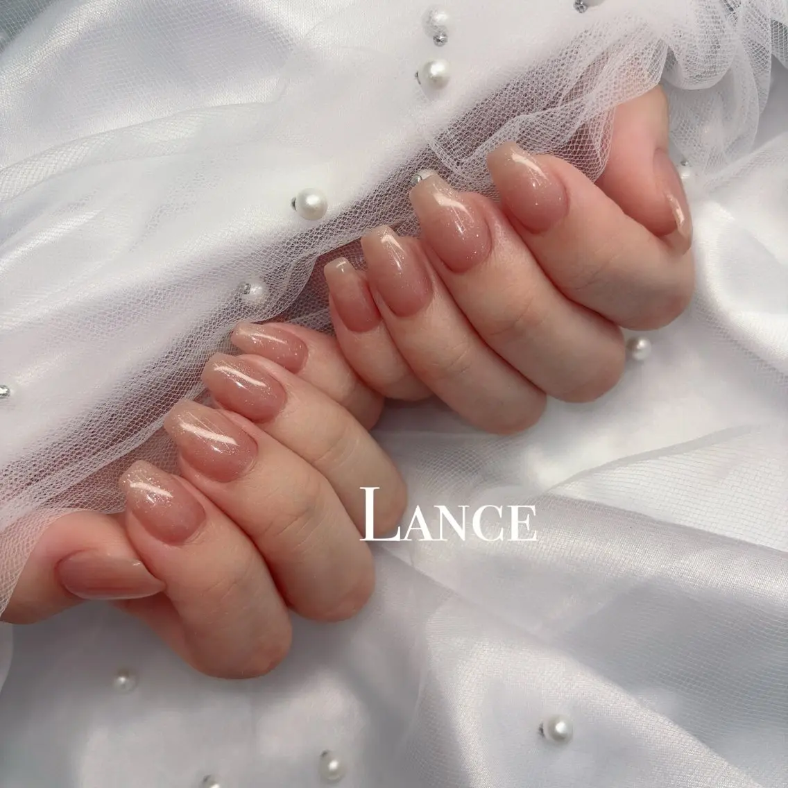 ネイル オーロラネイル フットネイル 氷ネイル・うるうるネイル キラキラネイル 韓国ネイル Lance nailのネイルデザイン