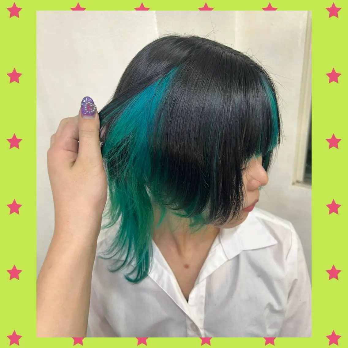 ショート カラー ブリーチ ヘアカラー Miju💖派手髪/ ティンセル/エクステのヘアスタイル
