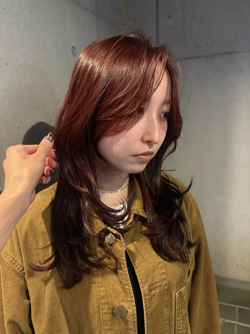 セミロング カラー カット ヘアカラー トリートメント 韓国レイヤー/透明感 カラー/RIN🎀のヘアスタイル