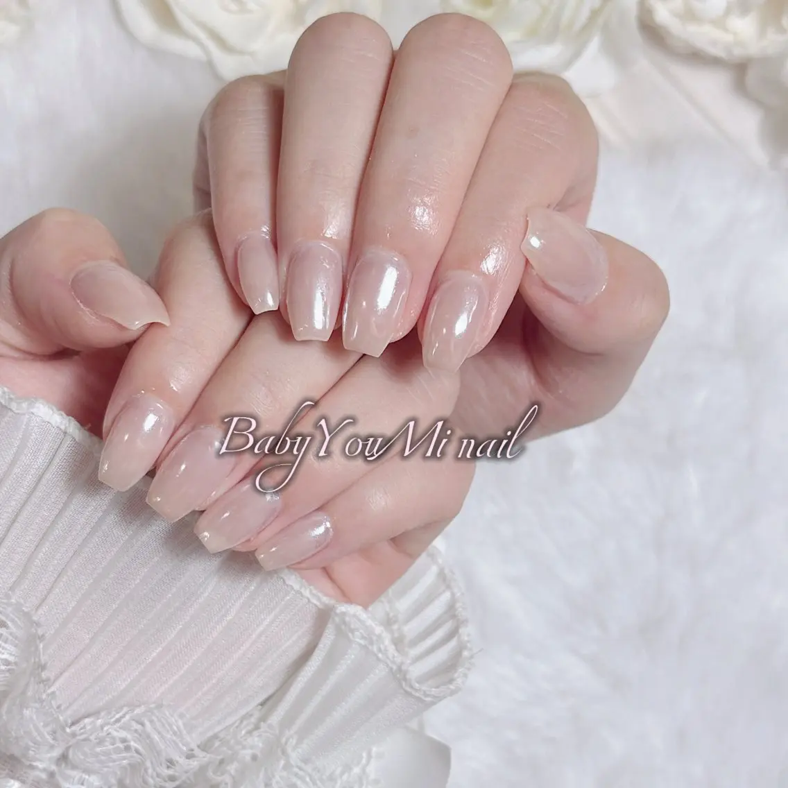 ネイル オーロラネイル チークネイル 成人式 フットネイル フレンチネイル ハンドネイル BabyYouMi nailのネイルデザイン