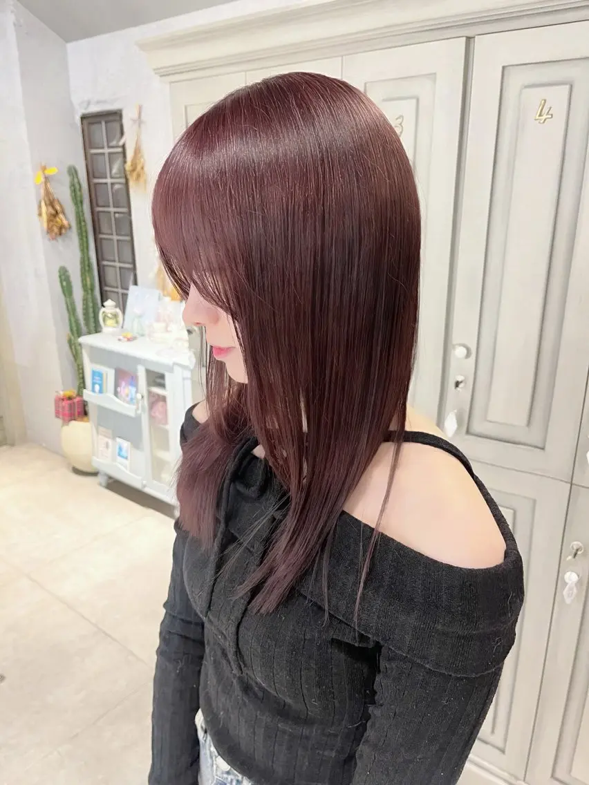 セミロング カラー ヘアカラー 🍓艶モテ暖色カラー 🎀mayu🍓のヘアスタイル