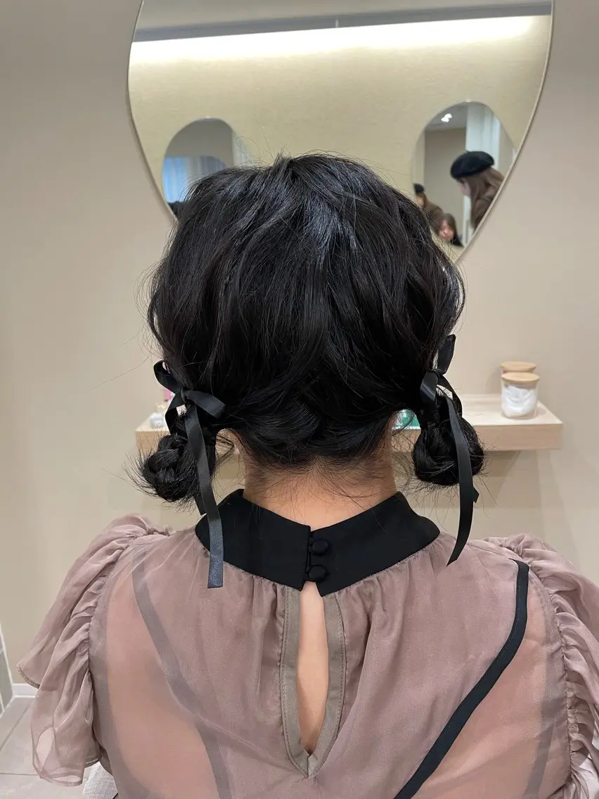 ミディアム ヘアアレンジ ヘアセット ユ ミのヘアスタイル