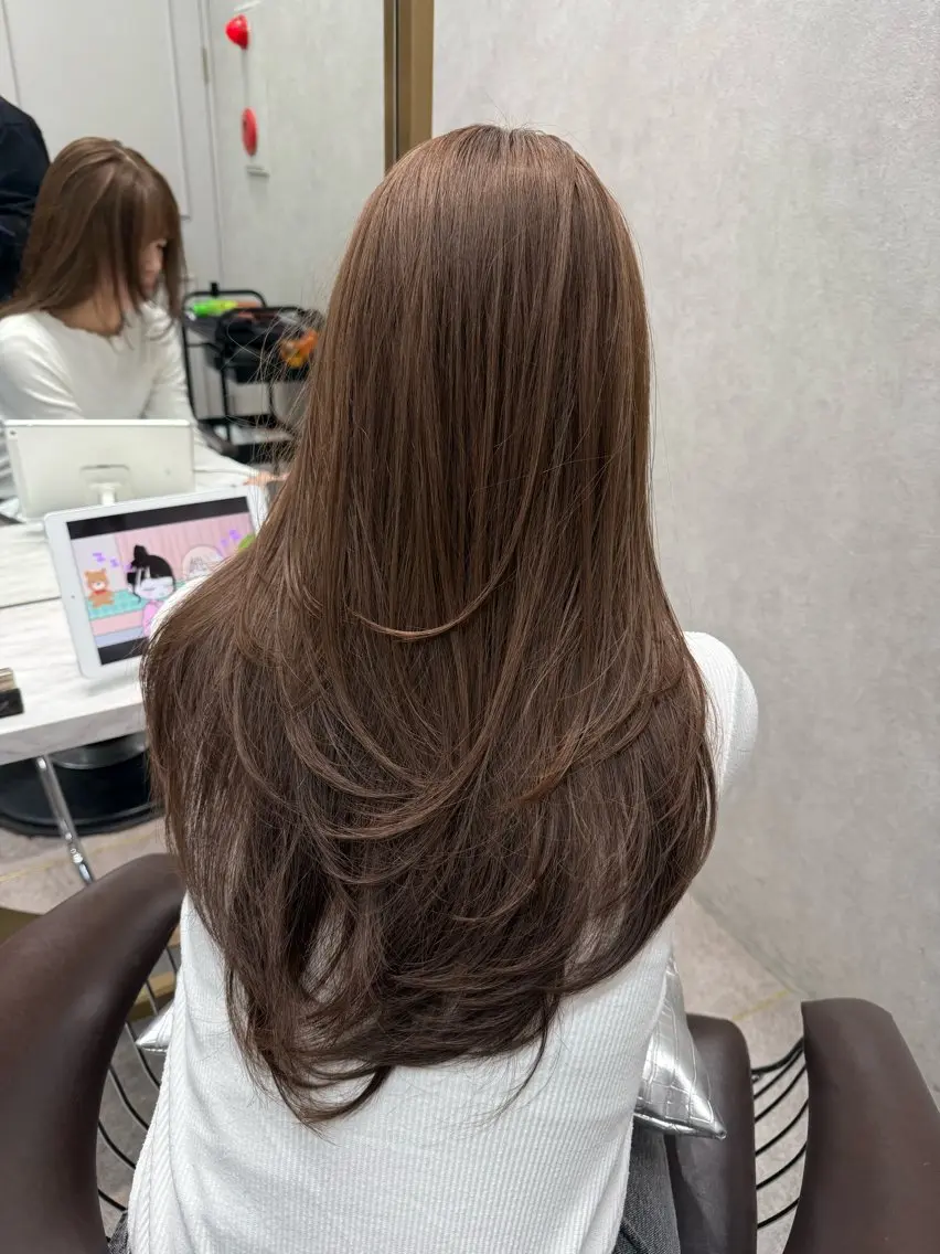 ロング カラー カット ヘアカラー トリートメント ヘアセット レイヤーダブルカラー KYONのヘアスタイル