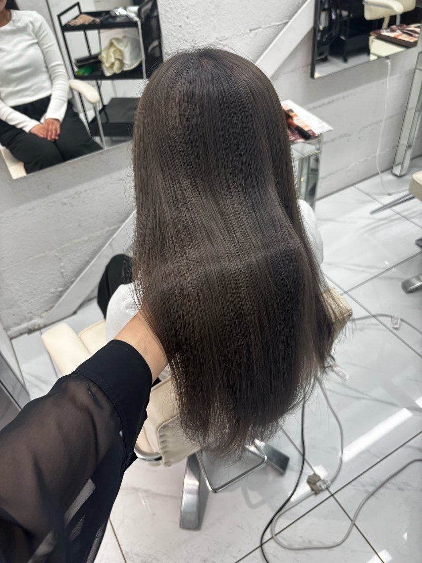 ロング カット ヘアカラー 透明感ツヤカラー/ 縮毛矯正/静岡のヘアスタイル