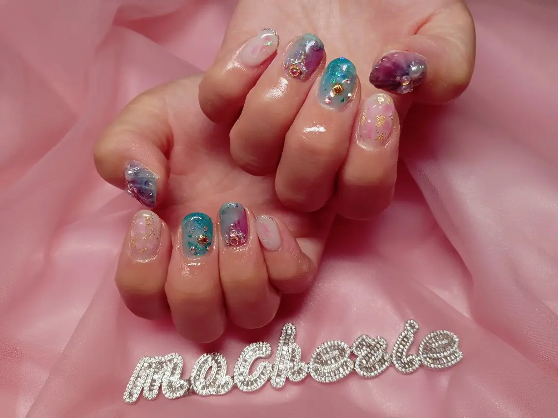 ネイル 夏ネイル ハンドネイル Nail Salon macherieのネイルデザイン