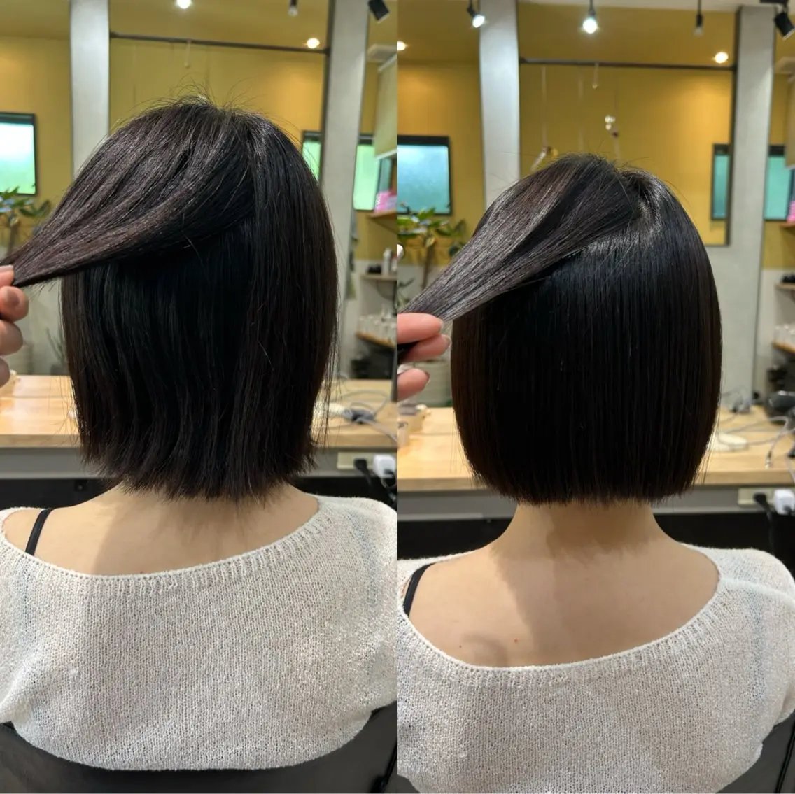 ショート パーマ 髪質改善 ストレートパーマ カット 縮毛矯正 トリートメント hubhair レイヤー/透明感のヘアスタイル