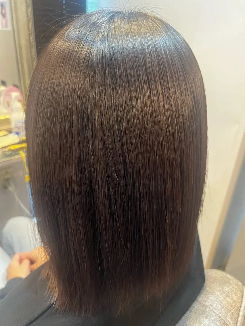 ミディアム カット 縮毛矯正 トリートメント イシカワ 南柏/髪質改善のヘアスタイル