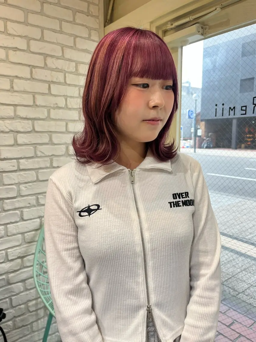 ミディアム カット ヘアカラー ミジュ/ メンズモデル募集のヘアスタイル