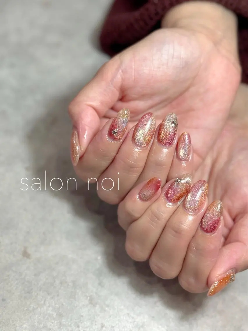 ネイル マグネットネイル ニュアンスネイル ハンドネイル salon noiのネイルデザイン