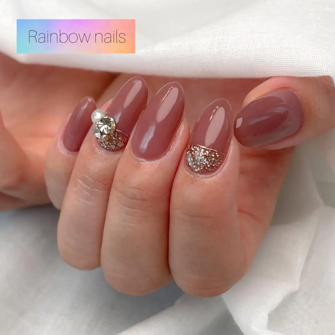 ネイル ハンドネイル Rainbow nailsくろちゃんのネイルデザイン