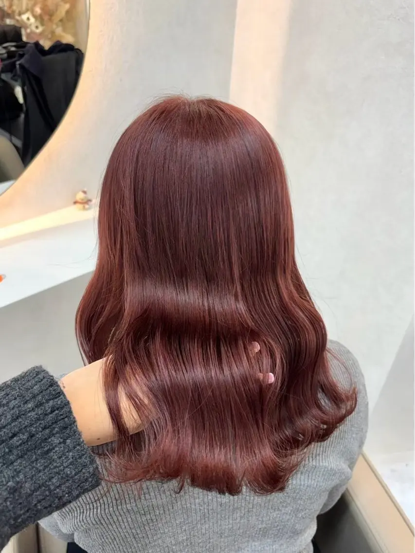 セミロング カラー ゆうな🍒/熊谷/ ワンカラーのヘアスタイル
