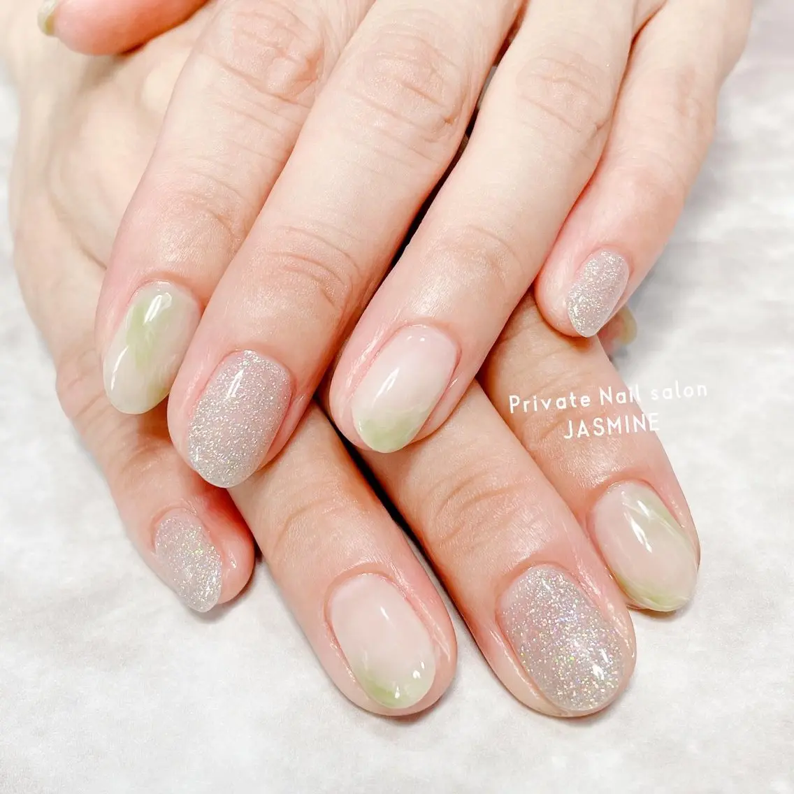 ネイル ラメ(グリッター) ニュアンスネイル シンプルネイル Nail salon JASMINEのネイルデザイン