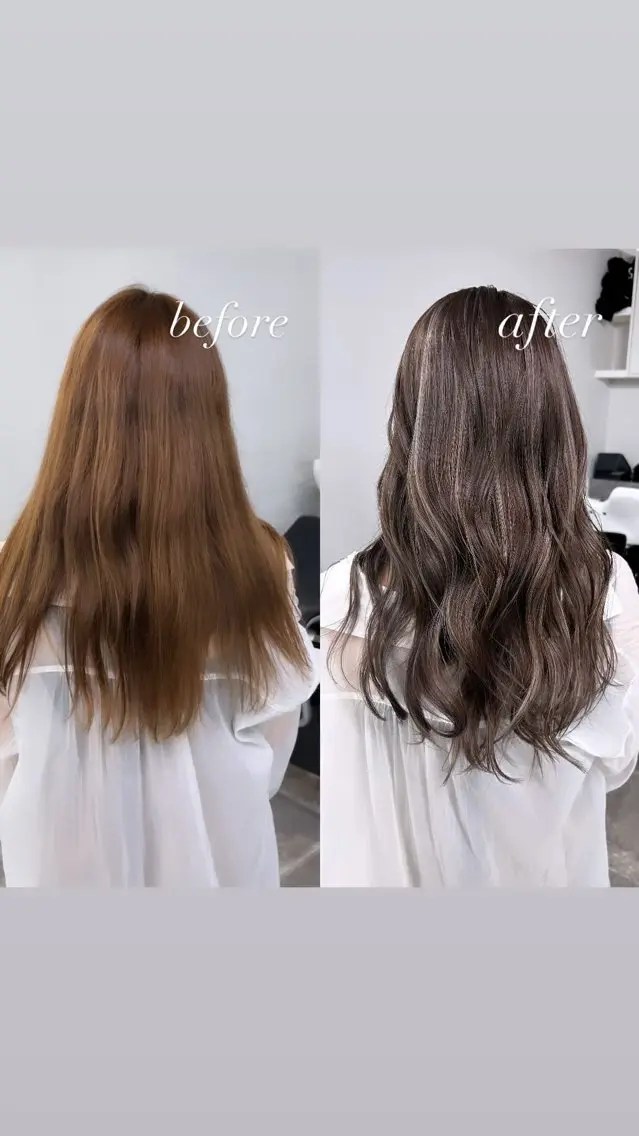 ロング ハイライト ブリーチ🐰インナー ♡ハイライト♡綾🐰のヘアスタイル
