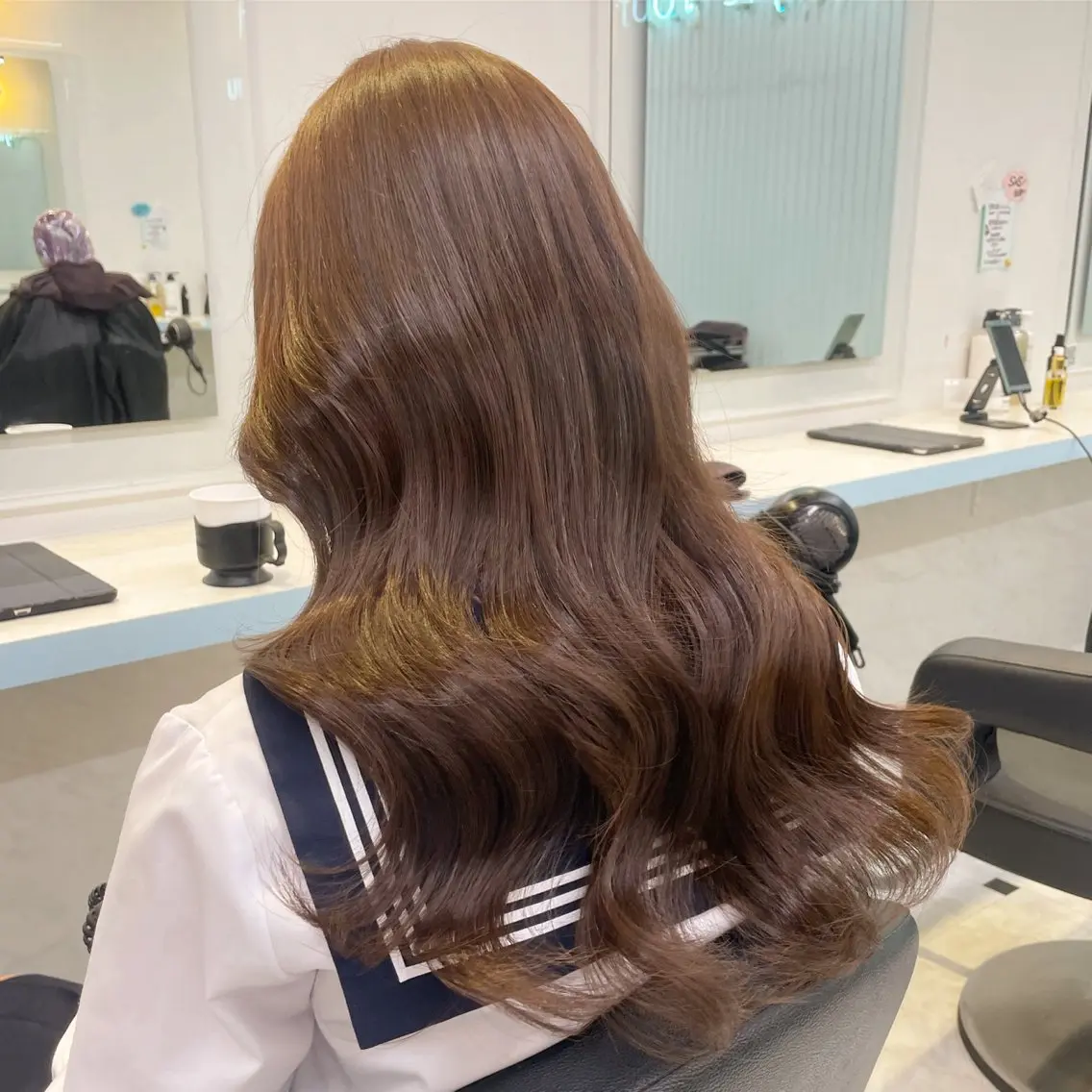 セミロング カラー ヘアカラー 【美髪矯正/絹髪】 🎀hinano🎀のヘアスタイル