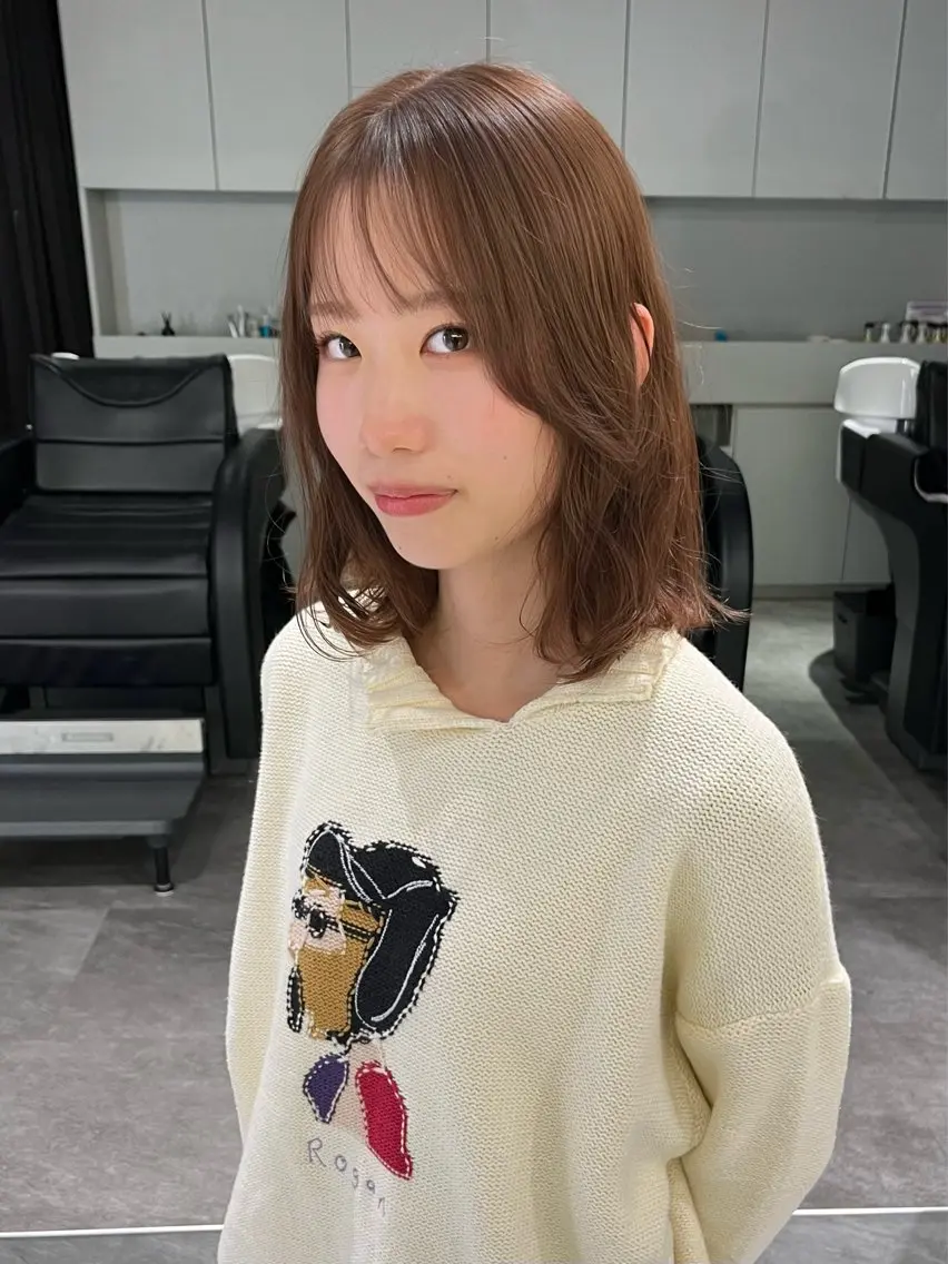 ミディアム カラー パーマ 髪のお医者さん南船場 ARCHEゆうまのヘアスタイル