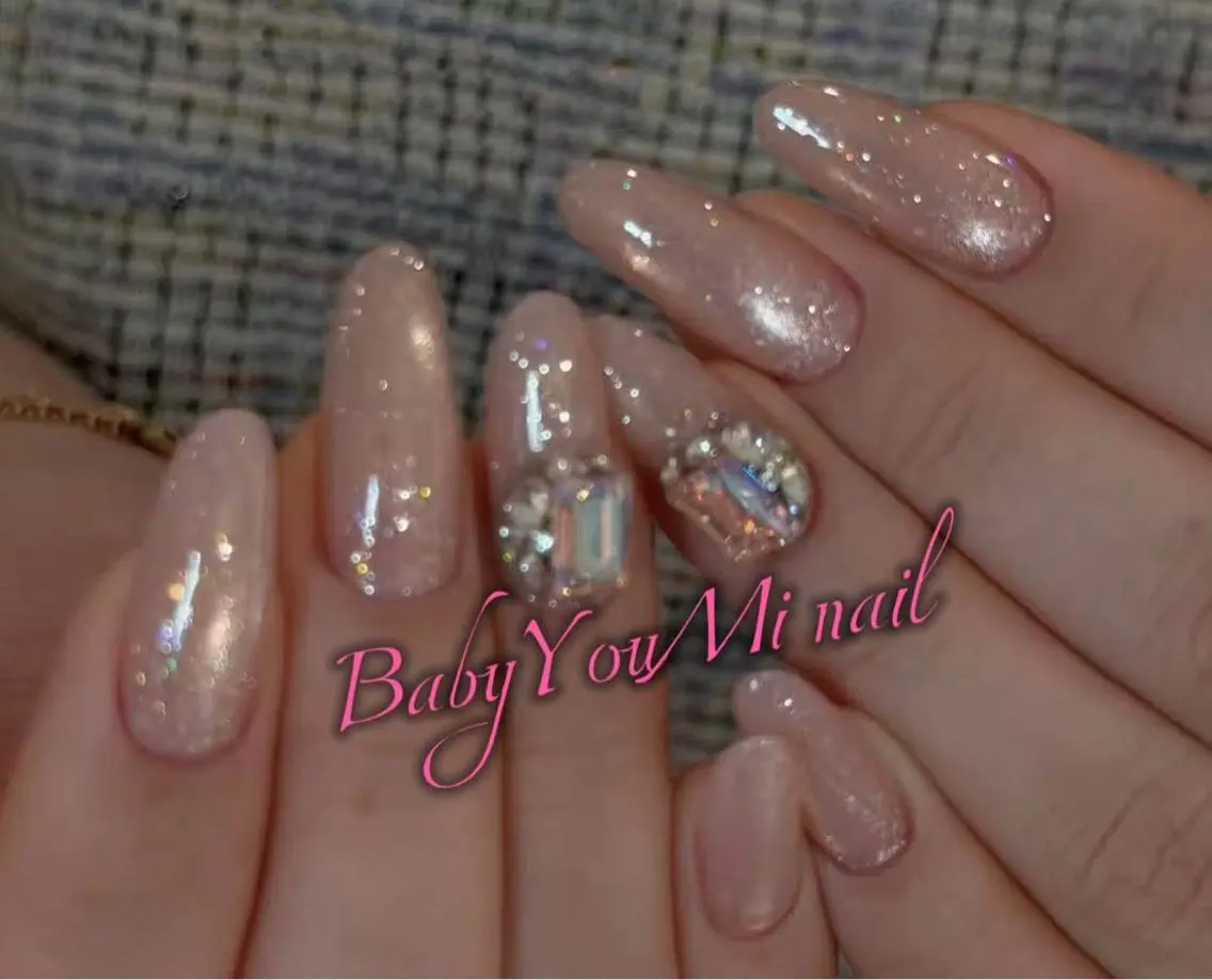 ネイル オーロラネイル チークネイル 成人式 フットネイル フレンチネイル ハンドネイル BabyYouMi nailのネイルデザイン
