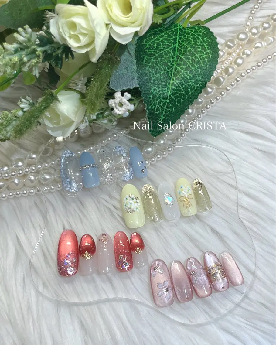 ネイル 春ネイル ハンドネイル CRISTA 🫧ヒナタのネイルデザイン