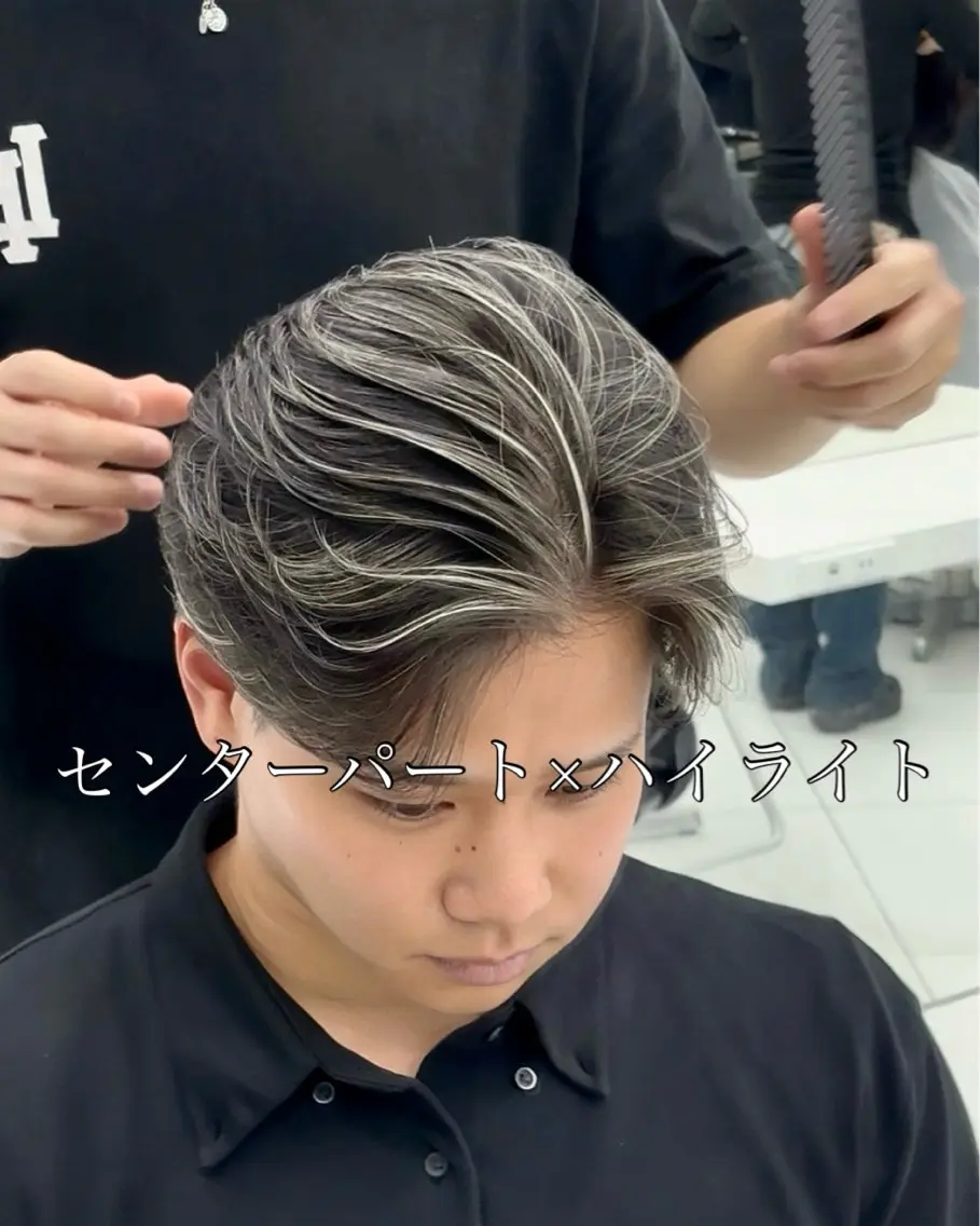 カラー メンズ ヘアカラー 高崎 堅心のヘアスタイル