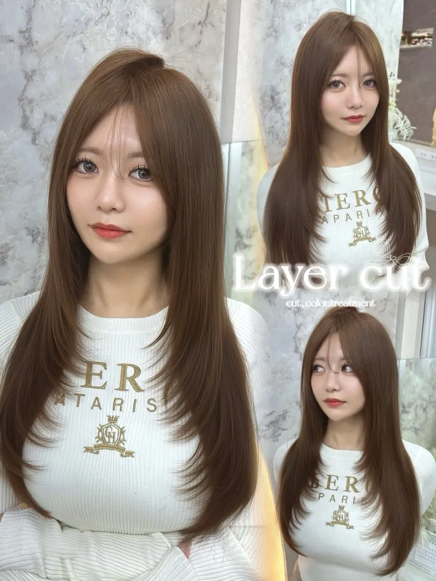 ロング カラー 🩵mai🩵 艶髪/レイヤーカットのヘアスタイル